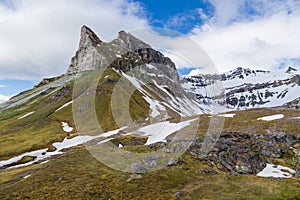 Arctic landscape western part of the archipelago spitsbergen