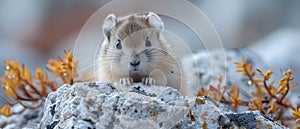 Arctic lemmings are small cute rodents that play a crucial role in the Arctic ecosystem. Concept photo