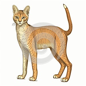 Arctic Lynx Animal Illustration: Ancient Egyptian Style Print