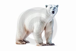 Arctic Majesty: Majestic Polar Bear in a Blank White Landscape