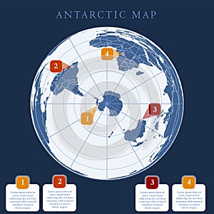Arctic map with countries boundary, grid and label