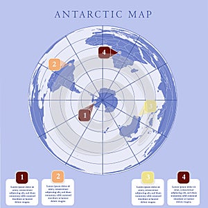 Arctic map with countries boundary, grid and label