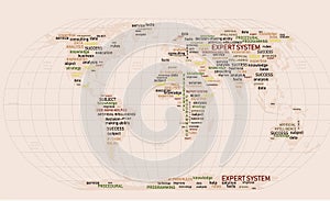 Arctic map with countries boundary, grid and label. Arctic regions of northern hemisphere. Circumpolar projection. Vector. Infogra