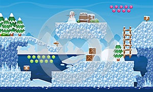 Arctic North Pole Platformer Tileset