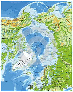 Arctic Ocean Physical Map