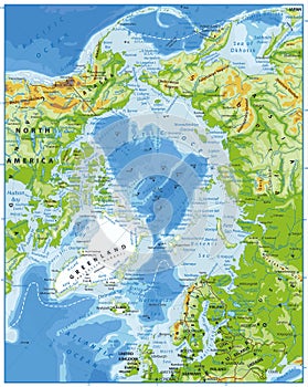 Arctic Ocean Physical Map photo