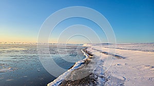 Arctic ocean starting to freeze photo