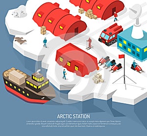 Arctic Polar Station Isometric Poster