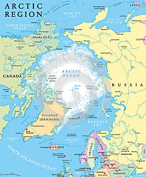 Arctic Region Political Map photo