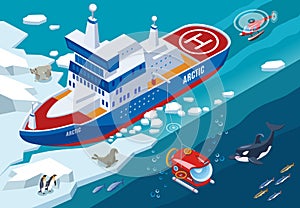 Arctic Research Isometric Illustration