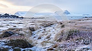 Arctic Sea Ice: Meadow Of Huntington Beach Amidst Snow Covered Grass