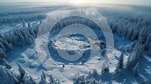 Arctic Serenity: A Breathtaking Aerial Glimpse of Finland\'s Pristine Winter Forest