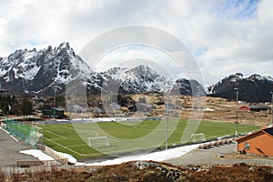 Arctic soccer field