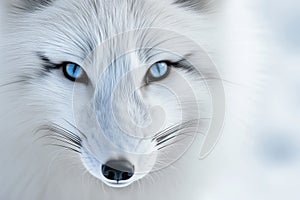 Arctic Stare: Mesmerizing Blue Eyes of a Snow Fox