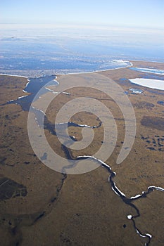 Arctic tundra from air