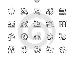 Arctic Well-crafted Pixel Perfect Vector Thin Line Icons 30 2x Grid for Web Graphics and Apps.