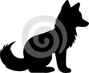 arcticfox Black Silhouette Generative Ai