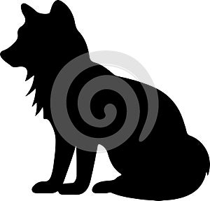 arcticfox Black Silhouette Generative Ai