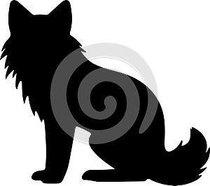 arcticfox Black Silhouette Generative Ai