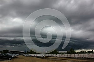 Arcus cloud or shelf cloud before rain storm photo