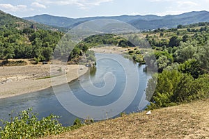 Arda River meander near town of Madzharovo, Bulgaria