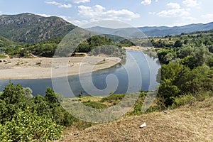 Arda River meander near town of Madzharovo, Bulgaria