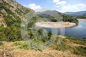 Arda River meander near town of Madzharovo, Bulgaria