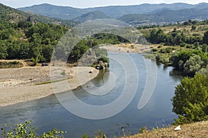 Arda River meander near town of Madzharovo, Bulgaria