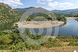 Arda River meander near town of Madzharovo, Bulgaria