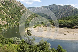 Arda River meander near town of Madzharovo, Bulgaria