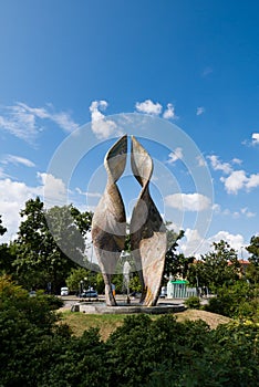 The Ardea Purpurea fountain is a monumental mosaic fountain designed and realized by Marco Bravura, a renowned mosaic artist from photo