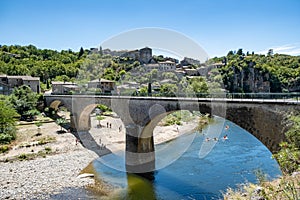 Ardeche France, view of the village of Balazuc in Ardeche. France