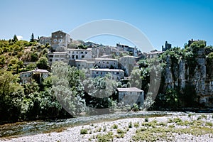 Ardeche France, view of the village of Balazuc in Ardeche. France