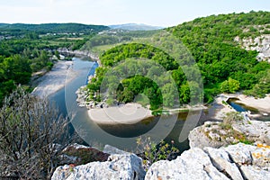 Ardeche river in France