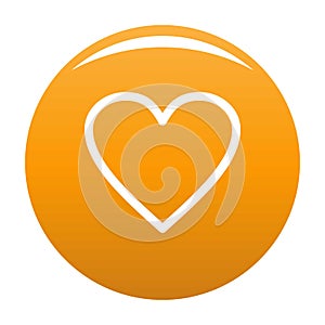 Caldo cuore icona vettore arancia 