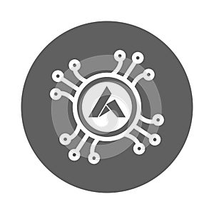 Ardor, bit coin, coin, cryptocurrency icon. Gray vector sketch.