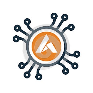 Ardor, bit coin, coin, cryptocurrency icon. Simple flat design concept.