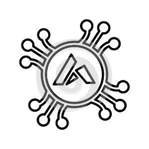 Ardor, bitcoin line icon. Outline vector. photo