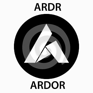 Ardor Coin cryptocurrency blockchain icon. Virtual electronic, internet money or cryptocoin symbol, logo