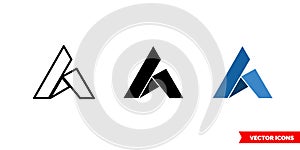 Ardor cryptocurrency icon of 3 types color, black and white, outline. Isolated vector sign symbol. photo