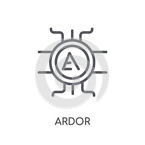 Ardor linear icon. Modern outline Ardor logo concept on white ba