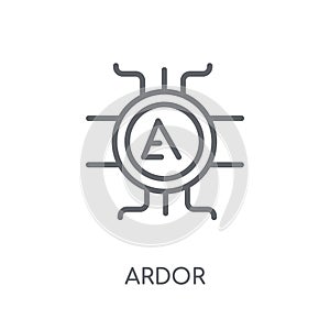 Ardor linear icon. Modern outline Ardor logo concept on white ba photo