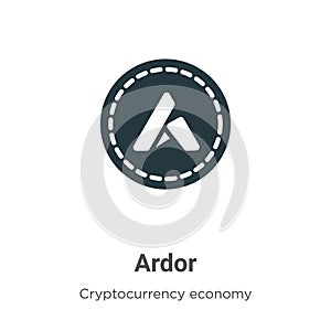 Ardor vector icon on white background. Flat vector ardor icon symbol sign from modern blockchain collection for mobile concept and