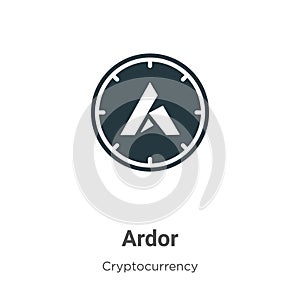 Ardor vector icon on white background. Flat vector ardor icon symbol sign from modern cryptocurrency collection for mobile concept