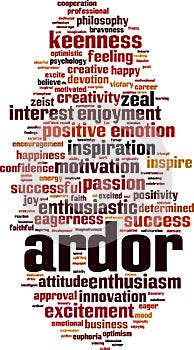 Ardor word cloud