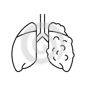 ards respiratory disease line icon vector illustration