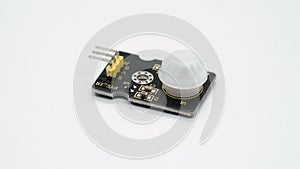 Arduino electronic component. Motion detector ir infrared sensor security alarm. photo