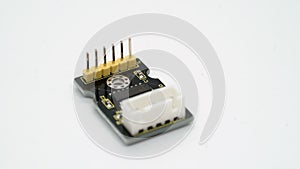 Arduino electronic component. Small single board computer, device for study.