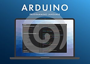 Arduino programming language vector flat icon