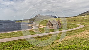 Ardvreck Castle on the shores of Loch Assynt, Sutherland